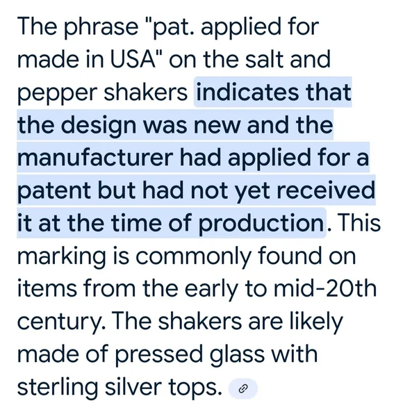 Vintage Glass Salt and Pepper Shakers - Picture 2 of 3